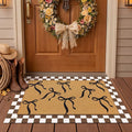 Tinideya 2 Pcs Boho Bows Door Mat Welcome Non Slip Coir Mats Floor Layering Doormats Seasonal for Front Porch Entryway Decor(Boho Bows)
