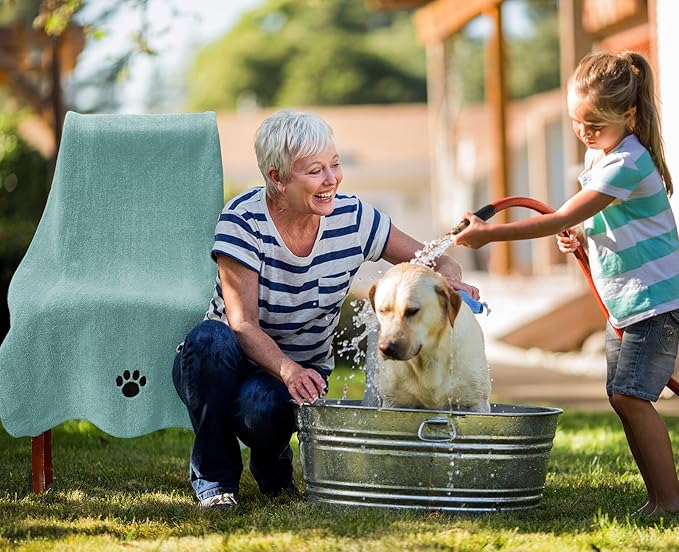 Microfiber Dog Towels for Drying Dogs, Super Absorbent and Soft Pet Grooming Towel, 40 Inch X 23.6 Inch, Perfect for Large, Medium or Small Dogs, Lake Blue