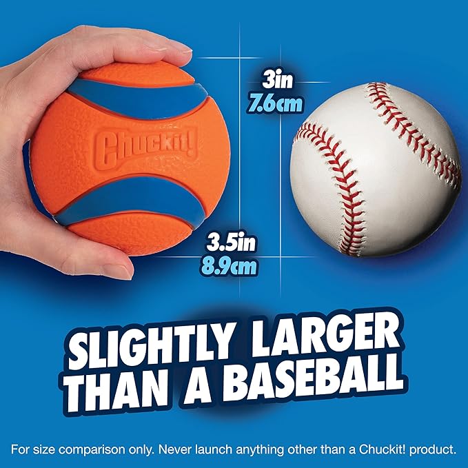 Chuckit! Ultra Ball Dog Toy - Size XL - for Dogs 100+ lbs - Made from Durable Rubber - Super Bouncy - Floats in Water - 3.5-inch Diameter -,1 Count (Pack of 2)