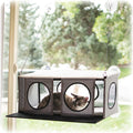 K&H Pet Products EZ Mount Cat Window Perch Penthouse 2-level Tree, Sturdy Window Perch for Large Cats, Steel Frame, Sturdy Suction Cups, Enclosed Privacy Area - Fits 24"W X 34"H Glass Spaces
