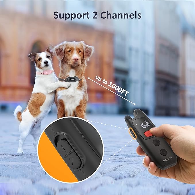 PATPET Dog Shock Collar with Remote (Black)