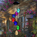 Paw Print Solar Wind Chimes for Outside,Color Changing Paw Prints Wind Chimes Solar Lights Outdoor Yard Decor,Dogs Cat Pet Pawprint Wind Chime,Sympathy Gift for Pet Lover,Garden Gift for Mom Grandma