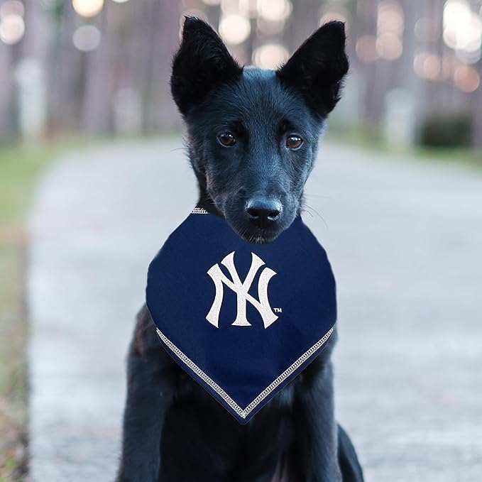 Pets First MLB New York Yankees TIE Bandana, Small/Medium. Dog Bandana Scarf Bib for Pet Cat Dog. The Ultimate Game-Day, Party Bandanna, Birthday Event