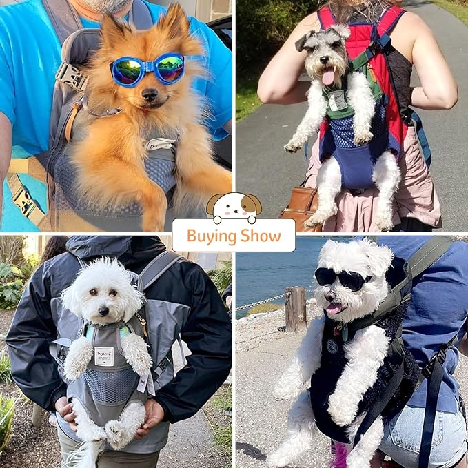 Dog Carrier Backpack, Pet Front Carrier Backpack Legs Out Dog Chest Carrier for Small Medium Dogs, Hands-Free Cat Backpack Carrier Dog Travel Backpack Airline Approved Hiking Bike Motorcycle