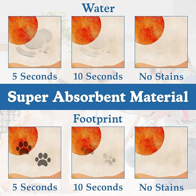 Boho Mountain Sun Pet Food Mat for Cats and Dogs–Christmas Stocking Absorbent Quick Dry Feeding Placemat, Non Slip Rubber Base, Waterproof Bowl Mat for Indoor Use, Pet Supplies 12"x20"