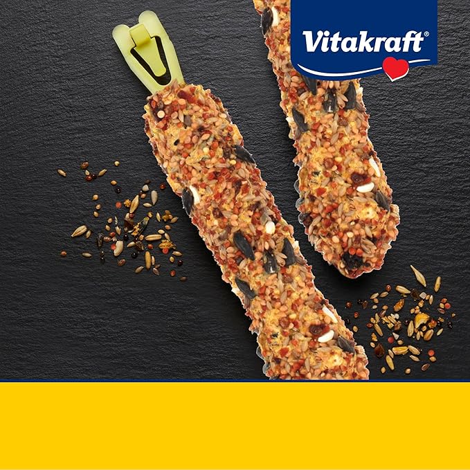 Vitakraft Crunch Sticks Cockatiel Treat Apricot Peach Flavor - Triple Baked Long Lasting Bird Treats with Natural Wood Chew Center for Beak Health and Enrichment - 3.5 oz.