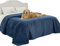 Bedsure Waterproof Bed Cover for Dogs Washable - Waterproof Blanket for King Bed Couch Sofa Cozy, Lightweight Furniture Protector for Pet Cat Quick Drying, Navy, 82x102IN
