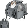 Lollimeow Expandable Cat Carrier Backpack for Large Cats - Airline Approved Pet Carrier Backpack for Small Dogs, Hiking & Travel, Waterproof with Breathable Mesh, 22lbs Capacity (Dark Grey, Large)