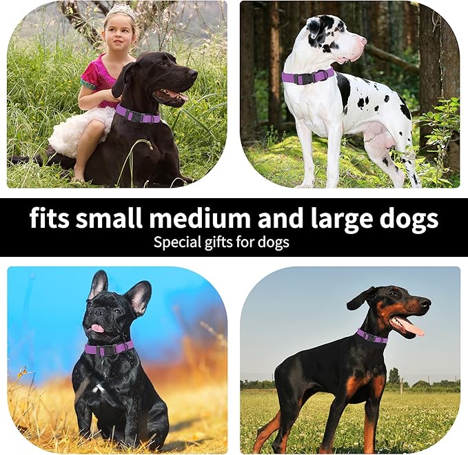 lynxking Dog Collar Soft Padded Breathable Cotton Solid Color Strong Adjustable Pet Collar for Little Puppy