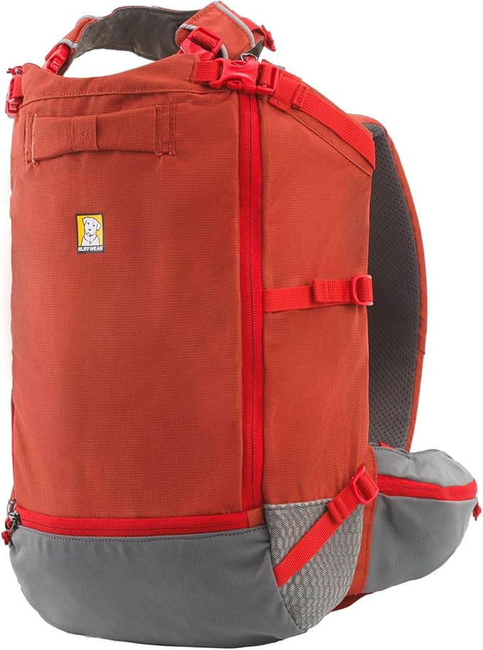 Ruffwear, Hitch Hiker Dog Backpack Carrier, Hands-Free Dog Carrier Backpack with Breathable Mesh, EVA Foam Padding, Durable Polyester, Lightweight Design for Small Dogs, Red Clay, Small