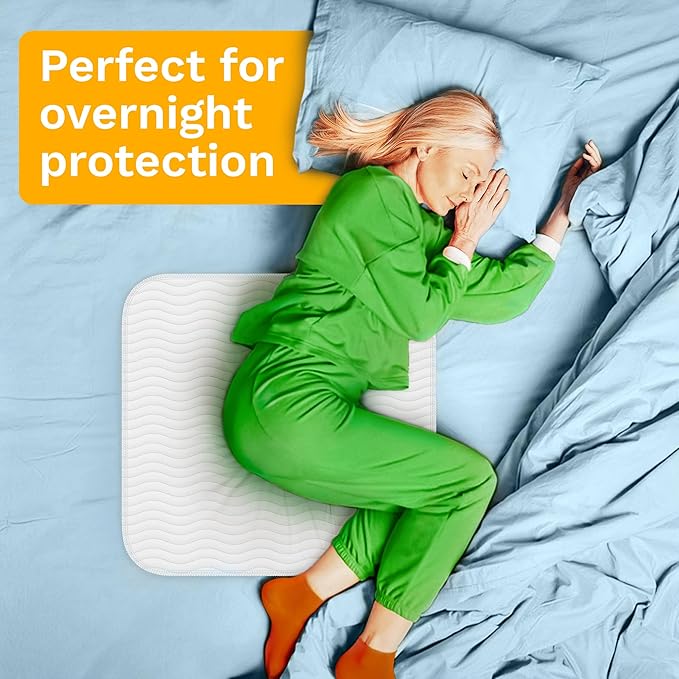 GREEN LIFESTYLE Washable Underpads - Large Bed Pads for use as Incontinence Bed Pads, Reusable Pet Pads, Great for Dogs, Cats, Bunny, Seniors Bed Pad (Pack of 2 - 34x52)