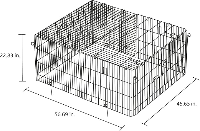 Trixie Rabbit Cage - 34 cu. ft., Outdoor Pen Extends Rabbit Hutch and Chicken Coops, Ideal for Small Animals, Bunny, Guinea Pigs, Chickens