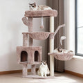 Heybly Cat Tree, 39.4 Inches Tower Condo with Scratching Post, Cat Tower for Indoor Cats, Fully Wrapped Sisal Pole, Soft Platform, 2 Baskets and Dangling Toy, Muchroom HCT006SMU