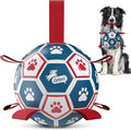 QDAN Dog Balls, World Cup Soccer Ball with Straps, Durable Herding Balls for Small Medium Pet, Puppy Birthday Gifts, Dog Water Toy, Pet Toys Puppy Ball (6 Inch)