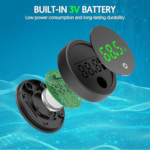 QZQ Fish Tank Thermometer Aquarium Thermometer Wireless Touch Stick Digital Aquarium Thermometer LED Display ±1°F for Monitoring The Fish Tank Aquarium Temperature Accessories (2 Pack Black)