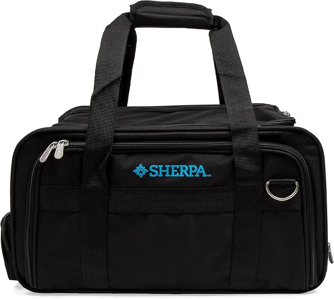 Sherpa Expandable Travel Pet Carrier, Airline Approved & Guaranteed On Board - Black, Medium