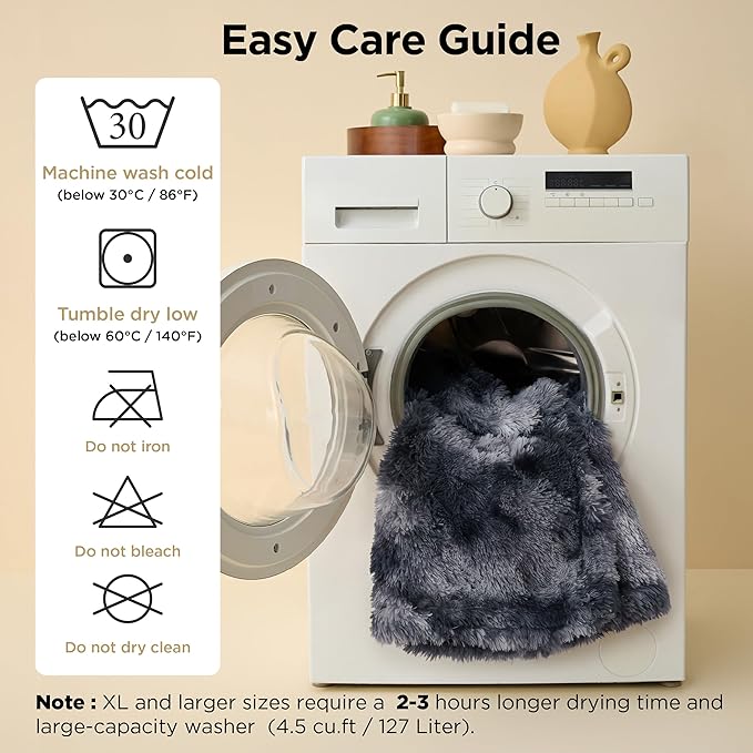 Bedsure Waterproof Dog Blankets for Large Dogs - Cat Blanket for Couch Protector Washable Long Faux Fur,Calming Soft Reversible Throw Furniture Protection for Puppy Pet, 50"x60", Tie-dye Grey