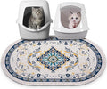 Bienbee Cat Litter Mat, 33" x 22" Large Size Litter Box Mat Rug with Non-Slip Bottom,Urine and Water Proof, Easy to Clean Cat Supplies Essentials for Indoor Kitty Kitten Floor, Blue L