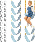 Sunnyglade 8PCS Swings Seats Heavy Duty with 66" Chain, Playground Swing Set Accessories Replacement with Snap Hooks, Support 250lb (8, Pastel Blue)