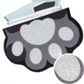 Cute Cat Litter Mat 24”x16”, Litter Box Mat, Litter Trapping Mat, Soft on Kitty Paws, Easy Clean, Anti Slip, Pet Accessories, Door Floor mats - Grey White60*40