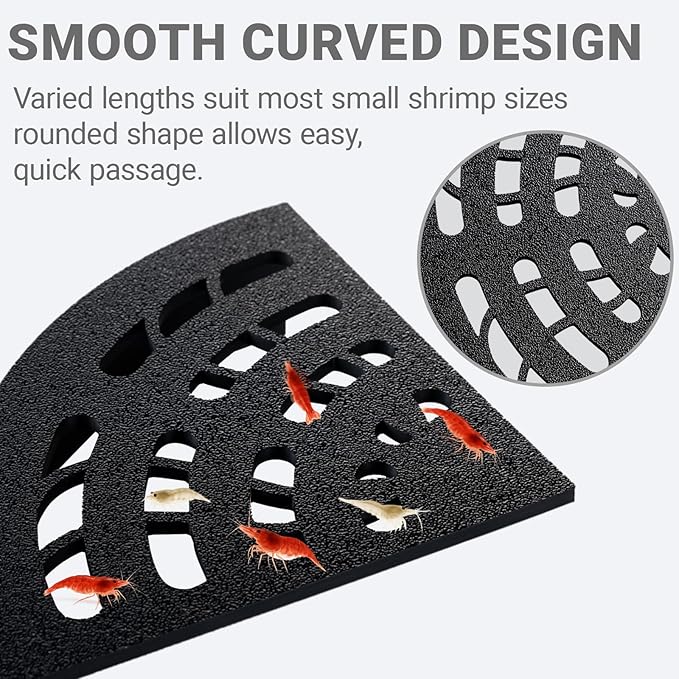 Shrimp Cave 2-Pack – Space-Saving Fan-Shaped Aquarium Cave Decor with 180° Wide-View Design, Compact Fish Tank Accessories for Cherry/Dwarf Shrimp (Black)