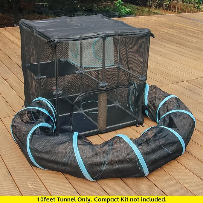 INTURN Cat Furniture Tent for Indoor and Outdoor Playpen Portable Cat Tunnels, Outdoor Kennel (10ft Tunnel)