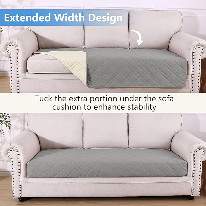 hyha Waterproof Dog Blanket, Reversible Pet Bed Blanket, Soft Sofa Couch Cover for Dogs Washable, Waterproof Pet Couch Covers for Sofa Puppy Cats Furniture Protector(40"x80", Grey/Beige)