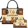Personalized Pet Mom Leather Handbag – Custom Name Dog Cat Photo Purse, Pet Lover Gifts for Women, Christmas