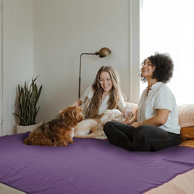 Fleece Throw Blanket Set Bulk for Travel Kids Outdoor Wedding Pet (Purple, Pack of 6 50x60 Inches)