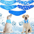Talltalk 5 Pieces Dog Cooling Bandanas Neck Wraps Ice Scarf Pet Dog Cooling Collar Hunting Training Hiking Camping Accessories for Summer(L)