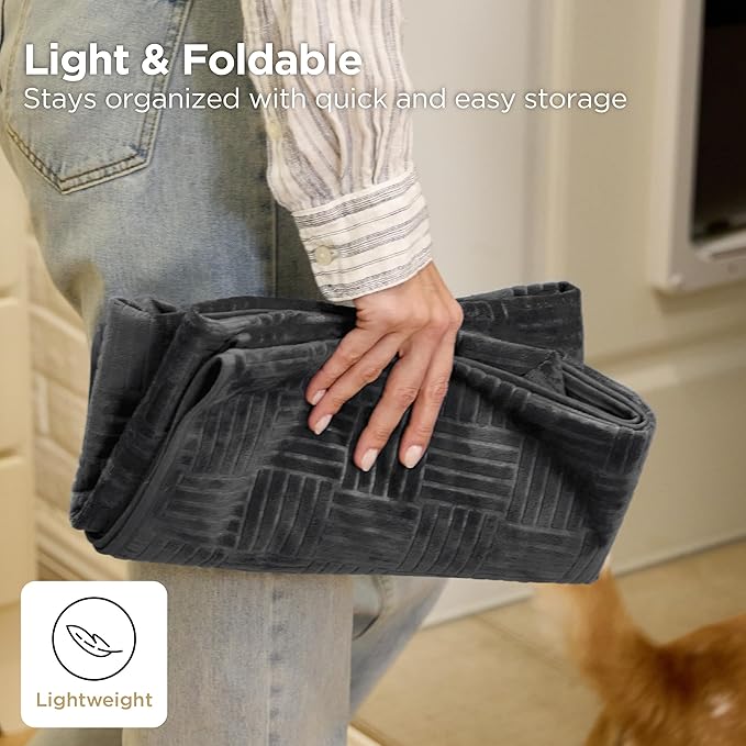 Bedsure Waterproof Couch Cover for Dogs Washable - Waterproof Blanket for Large Dogs Couch Sofa Cozy, Lightweight Furniture Protector for Pet Cat Quick Drying Puppy, Charcoal, 40x50IN