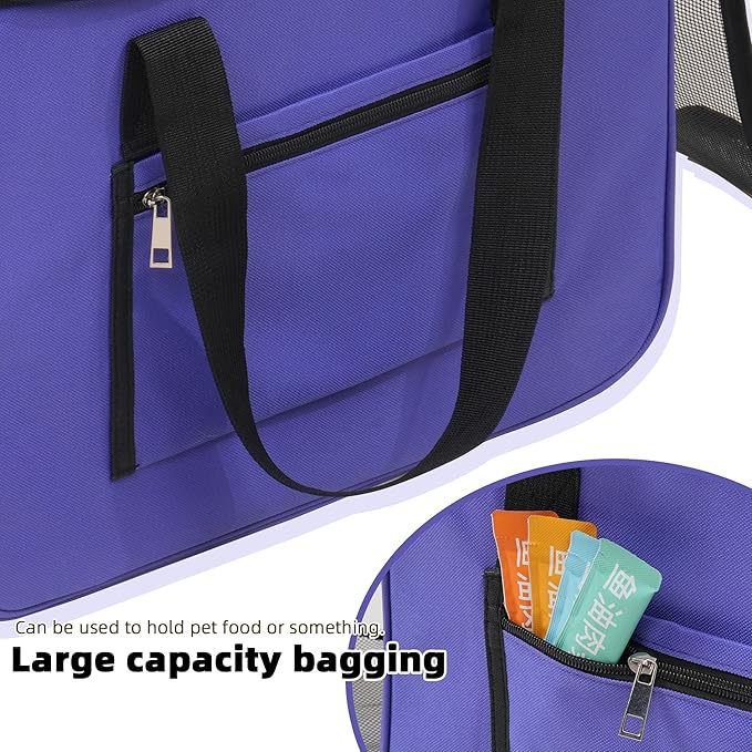 Cat & Dog Carrier for Pets Up to 15 Lbs, Airline Approved Soft-Sided Collapsible Pet Carrier for Cats & Dogs, Cat Carrier with Breathable Mesh, Padded Interior – Ideal for Car Rides, Daily Use(purple)