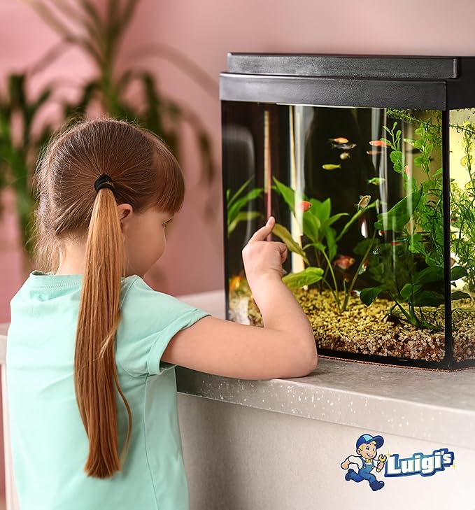 Luigi's Fish Tank Cleaner - Turtle Tank Accessories - Gravel Vacuum for Aquarium - Hand Siphon Hose to Remove and Change Water or Sand in Minutes - Aquarium Cleaning Tools
