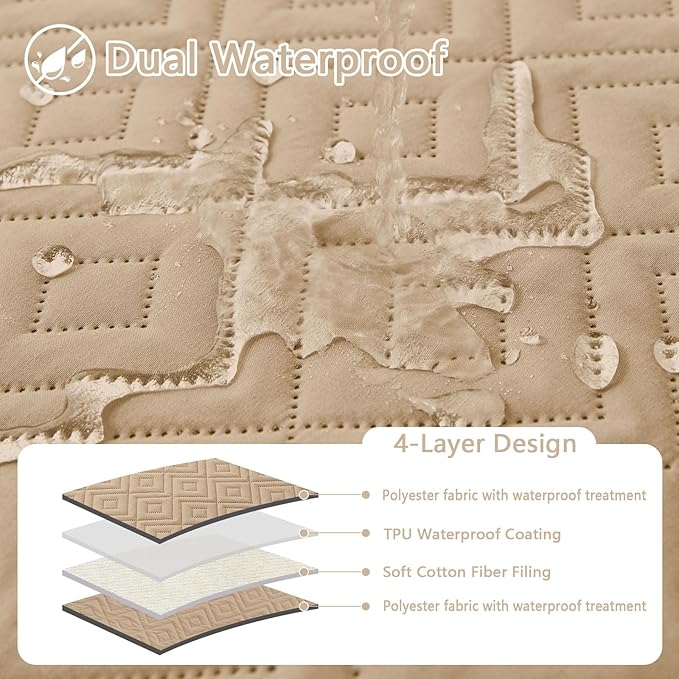 hyha Waterproof Dog Blanket, Soft Dog Bed Cover Pet Blankets, Waterproof Sofa Couch Cover for Dogs Washable, Reversible Pet Couch Covers for Sofa Furniture (40x80 Inch, Camel/Camel)