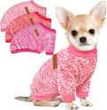 3 Pack Dog Sweaters for Small Dogs Girl Boy Winter Fleece Clothes Warm Soft Dog Sweatshirt Outfit for Dogs Cats Pet Apparel (Rose+Red+Pink, XX-Small)