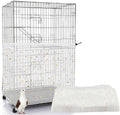 Bird Cage Cover, 60-118'' Large, 31.5'' H Adjustable Nylon Mesh Net, Soft Airy, White, Starry Sky Pattern, Drawstring, Breathable, Hand Wash Only