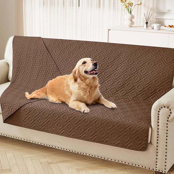 hyha Waterproof Dog Blanket, Soft Dog Bed Cover Pet Blankets, Waterproof Sofa Couch Cover for Dogs Washable, Reversible Pet Couch Covers for Sofa Furniture (68x82 Inch, Brown/Brown)