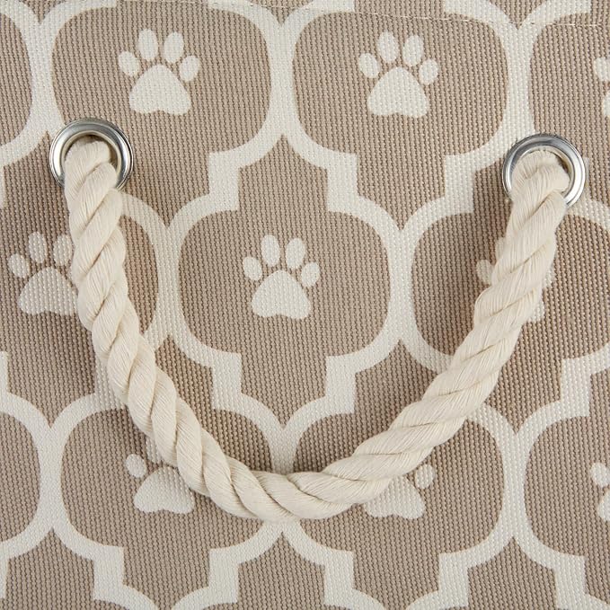 Bone Dry 6192 Pet Storage Collection Lattice Paw Print, Medium Rectangle, Stone
