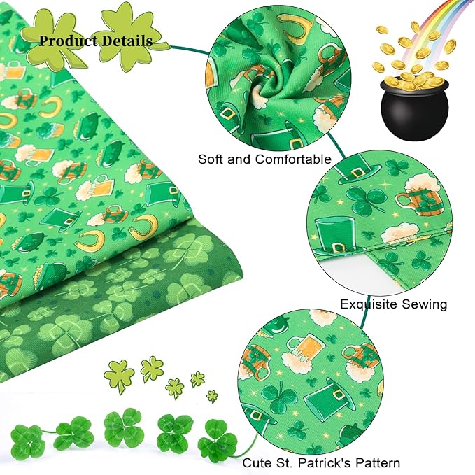 ARING PET St Patrick's Dog Bandana 2 Pack-Green Clovers Dog Bandanas, Reversible Shamrock&Beer Dogs Triangle Bibs Trefoil Pet Scarf for Dogs and Cats