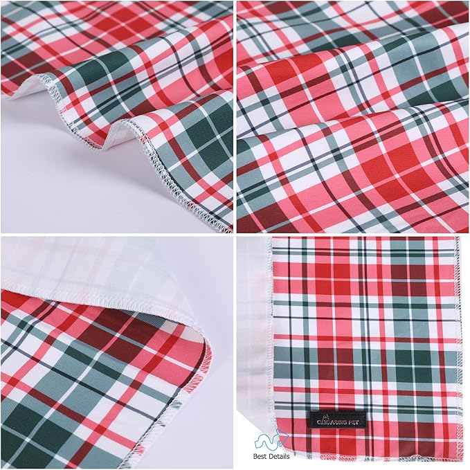 ARING PET Christmas Dog Bandanas, Red Green Pink Holiday Pet Bandana Scarf Triangle Bibs for Puppy Small Medium Large Boy Girl Dogs Cats-L
