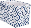 Bone Dry Pet Storage Collection Lattice Paw Print, Small Rectangle, White/Navy
