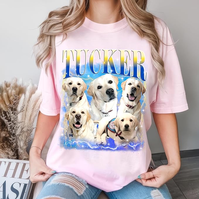 Mit & Mia Custom Your Own Bootleg Rap Shirts for Boyfriend Girlfriend Face Shirt with Photo Gift for Him Her Pet Lovers