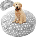 Youyole Medium Washable Round Dog Bed Cover Replacement Waterproof 30 x 30 x 10 in Round Donut Bed Cover for Dog Soft Gray Pet Beds Protector Sheet with Lovely Star Print for Donut Beds & Pet Couch