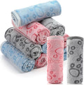 Tegeme 12 Pcs Pet Blankets Soft Fluffy Fleece Dog Cat Warm Paw Print Pattern Blankets Flannel Throw for Pets Dog Puppy Cat(23 x 16 Inch,Multicolor)