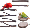 Deloky 8 PCS Natural Wood Bird Perch Stand-Wooden Parrot Perch Stand-Perch Platform Cage Accessories for Parrotlets Budgies Cockatiels Parakeets Lovebirds