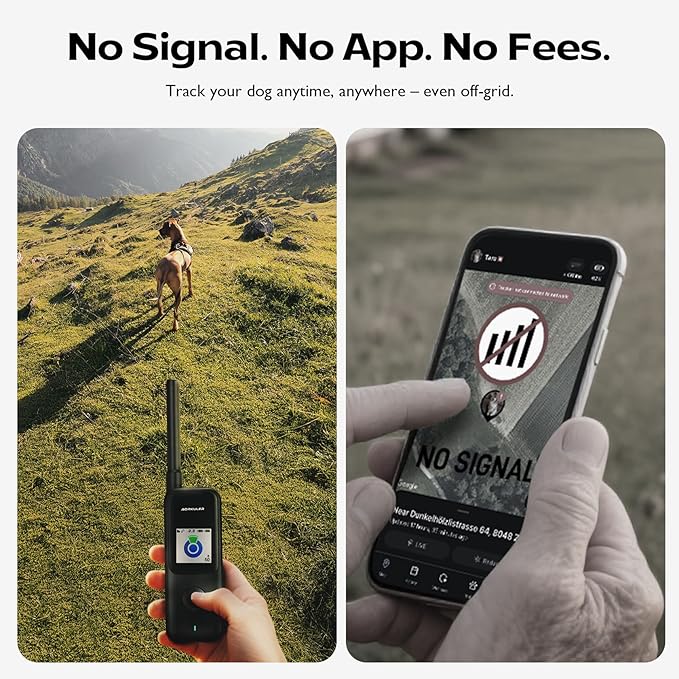 Aorkuler GPS Dog Tracker – Track Your Dog Up to 3.5 Miles Without Phone or Cell Signal | No App, No Monthly Fees | Ideal for Hiking, Rural & Remote Areas (Tracker 2)