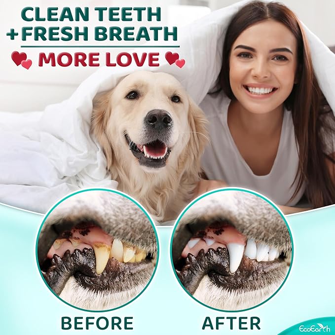Premium Teeth Cleaning Wipes for Dogs & Cats - 100 Pcs - Pet Dental Care Finger Pads for Fresh Breath & Oral Hygiene - Embossed Pattern & Nano Plastic-Dotting to Remove Plaque & Tartar
