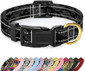 Reflective Dog Collar for Medium Dogs, Cute Camouflage Adjustable Heavy-Duty Nylon Puppy Collar for Boy and Girl Female, Soft Pet Accessories with Quick Release Buckle, Black