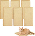 6 Pcs Cat Scratcher Mat, Sisal Cat Scratching Pad Scratch Mat for Cat with Adhesive Loop Tape Cat Scratch Pad Rug for Protect Wall Couch Carpet Window Perch (15.7x7.8 Inch)