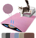 Extra Large Cat Litter Mat, 30x22 Inches Honeycomb Double Layer Cat Litter Trapping Mat, Non Slip Waterproof Urine Proof Large Kitty Litter Box Mat for Floor, Kitten Supplies, XL, Pink